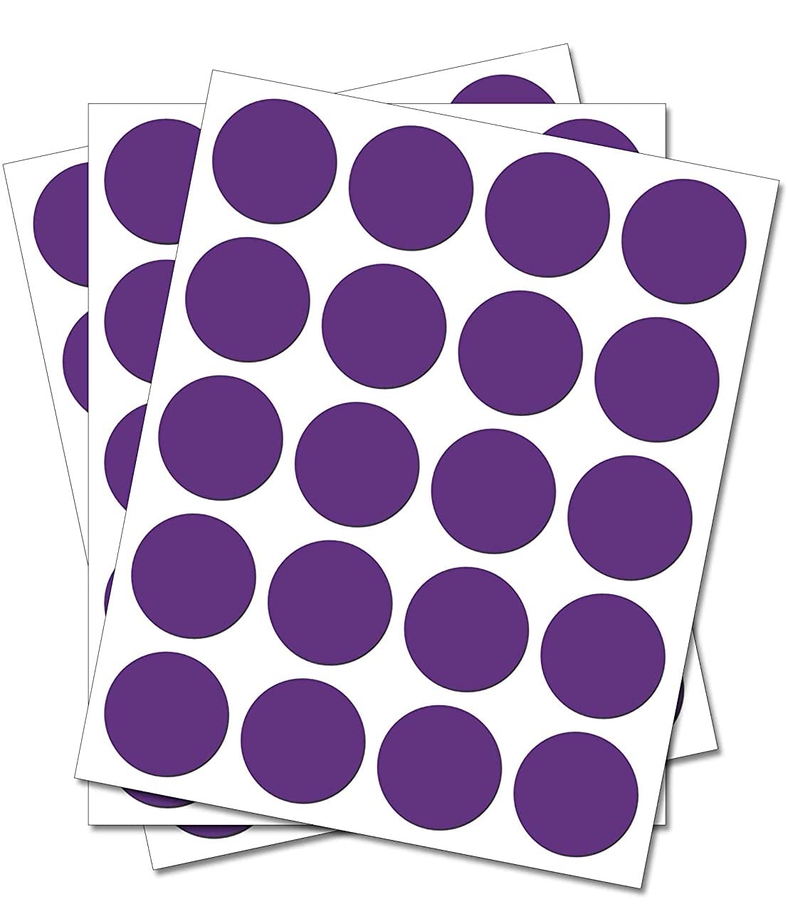 Party Decor Purple 50 Round Circles - Removable Self Adhesive Waterproof Durable Vinyl Stickers - Digitally Cut To The Sticker Shape - Size 20Mm