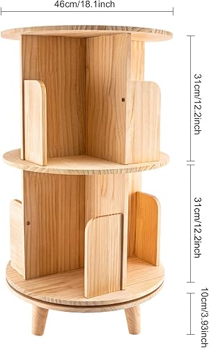 Miniatura 3 de TBVECHI Estantería giratoria de 2 niveles, organizador de estantería para oficina, hogar, sala de estar, estudio, estante para plantas, soporte de