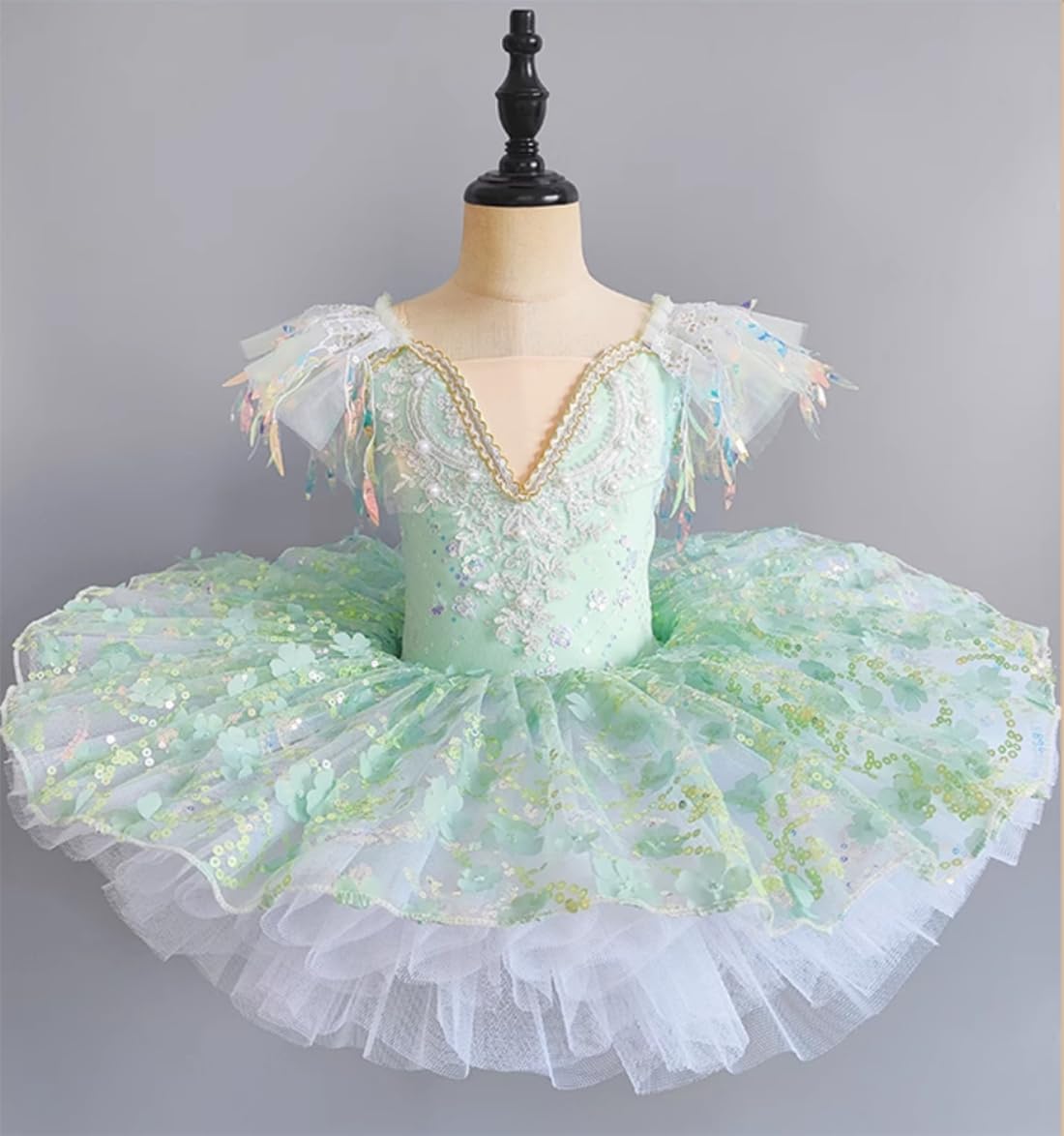 green ballet tutu dress Kldyj Clothing Girl Flower Professional Ballet Swan Lake Ballet Competition Dress Figure Skating Dance Clothing,160cm,Green : Clothing, Shoes & Jewelry Ribbed Dress