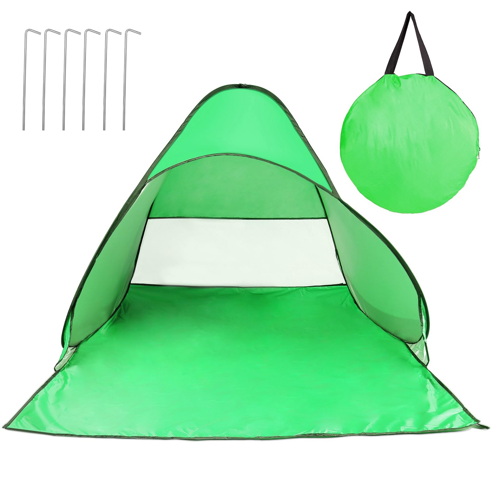 KOCASO Pop Up Beach Tent for 3 Person, Green, Waterproof, Portable, Easy Setup, Beach, Picnic, Car Camping