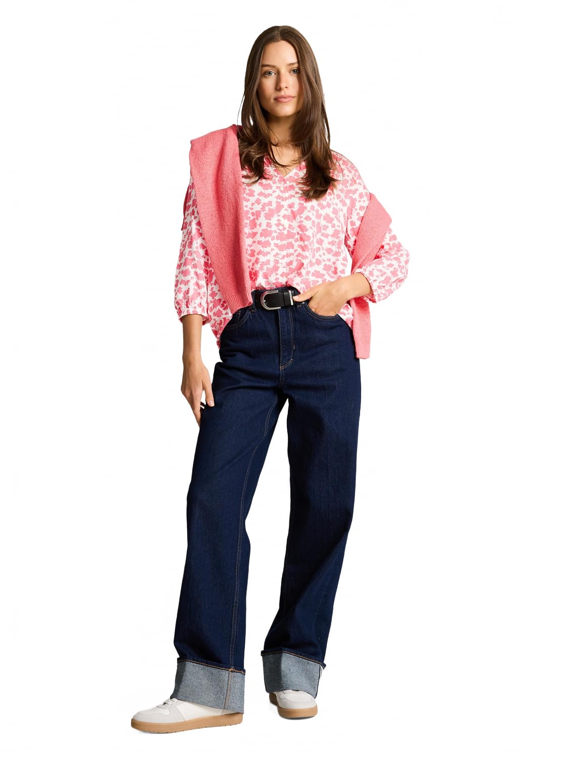 TOM TAILOR Damen Bluse mit V-Ausschnitt