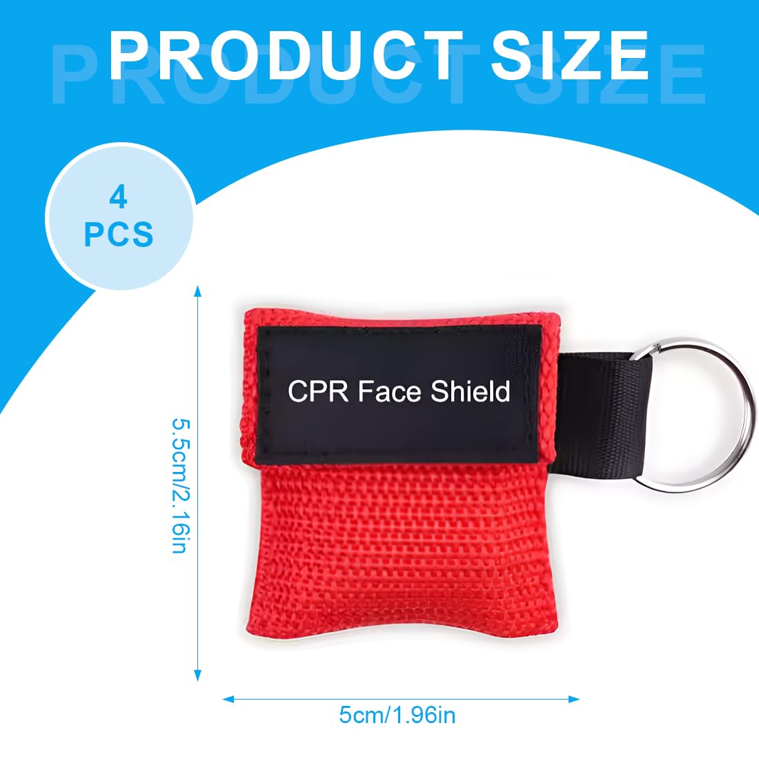 4 Pezzi pocket mask primo soccorsocon Barriera di Respirazione a Valvola a Senso Unico pocket mask