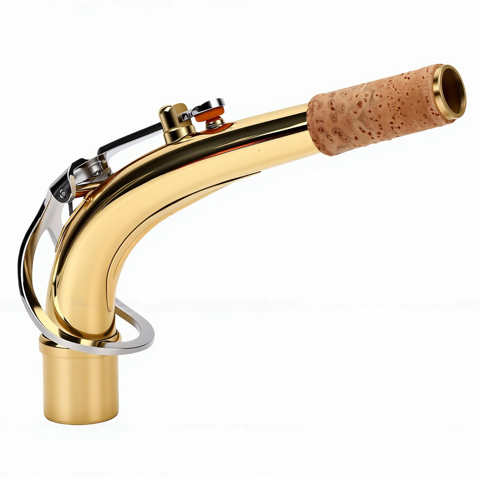 EMUKOEP Collo per Sassofono Contralto in Ottone Lucidato a Mano Sax Mib con Cuscinetti Ermetici per Studenti Musicisti