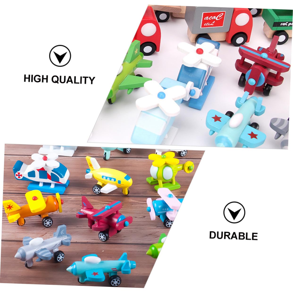 Mini Avión De Juguete De Madera 12 Piezas para Niños, Set Educativo De Aviones Coloridos, Modelo Infantil para Juego y Decoración, Apto para Bebés y Preescolares