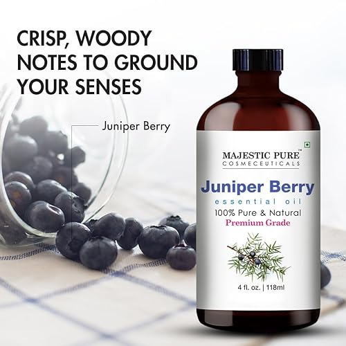 Miniatura 5 de Aceite esencial de enebro de Majestic Pure, extraído de baya, grado terapéutico, puro y natural, 4 onzas líquidas