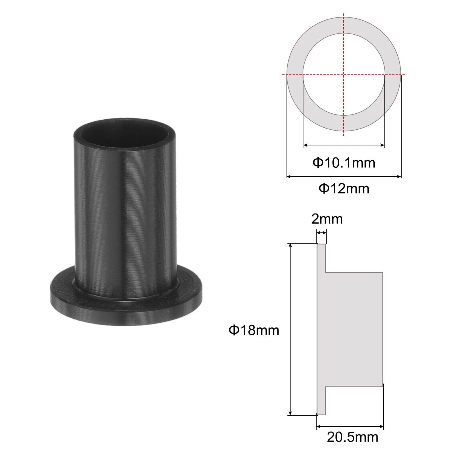 Tool Parts and Accessories 8pcs Flanged Sleeve Bearings 10.1mm Bore X 12mm OD X 20.5mm Length POM Bushings (#CN-140824-00925)