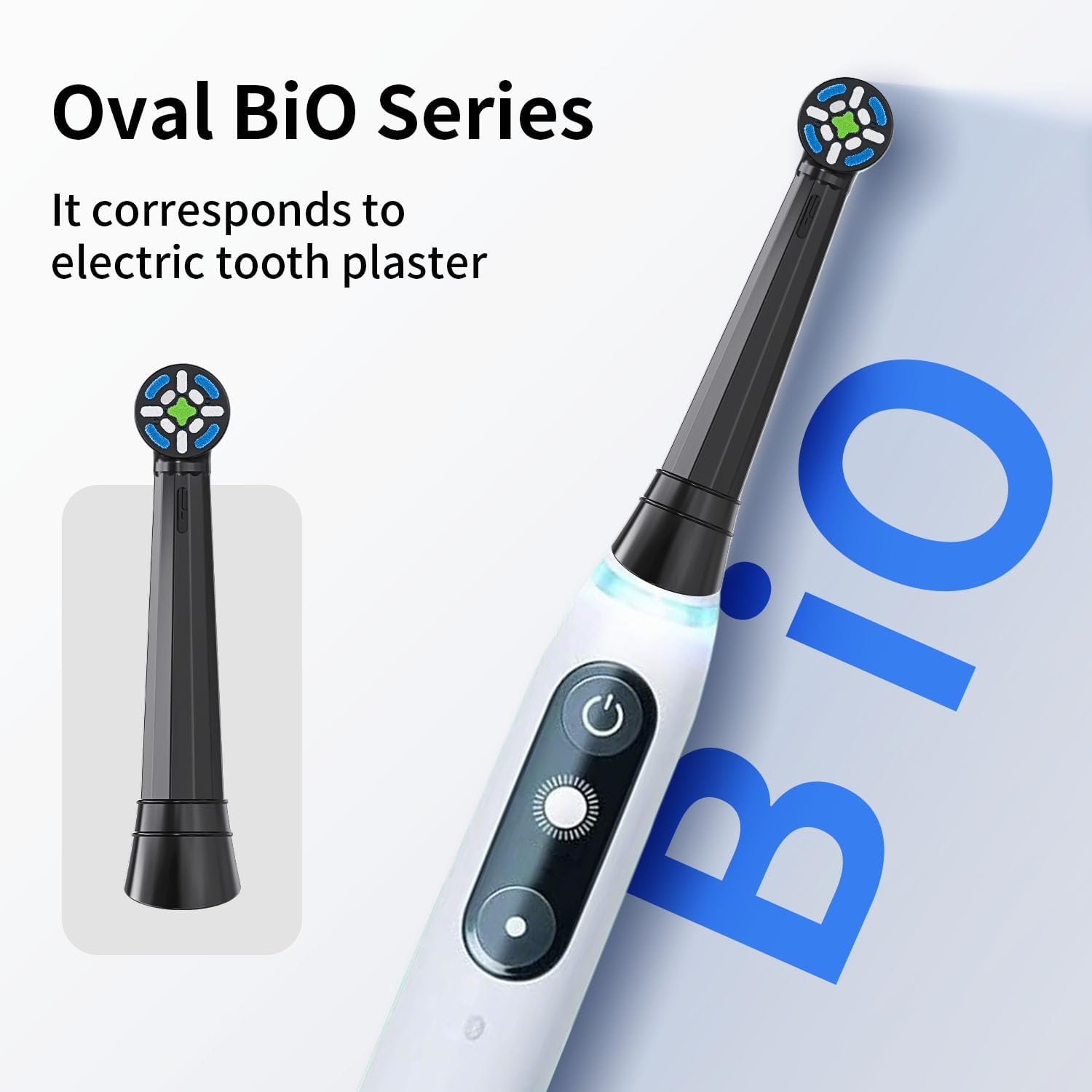 8Pcs Replacement Toothbrush Heads, Compatible with Oral B iO Fit 2/3/4/5/6/7/8/9/10 Series Gum Care Toothbrush Head Compatible Medium Bristle, Gentle Care for Teeth (Black)