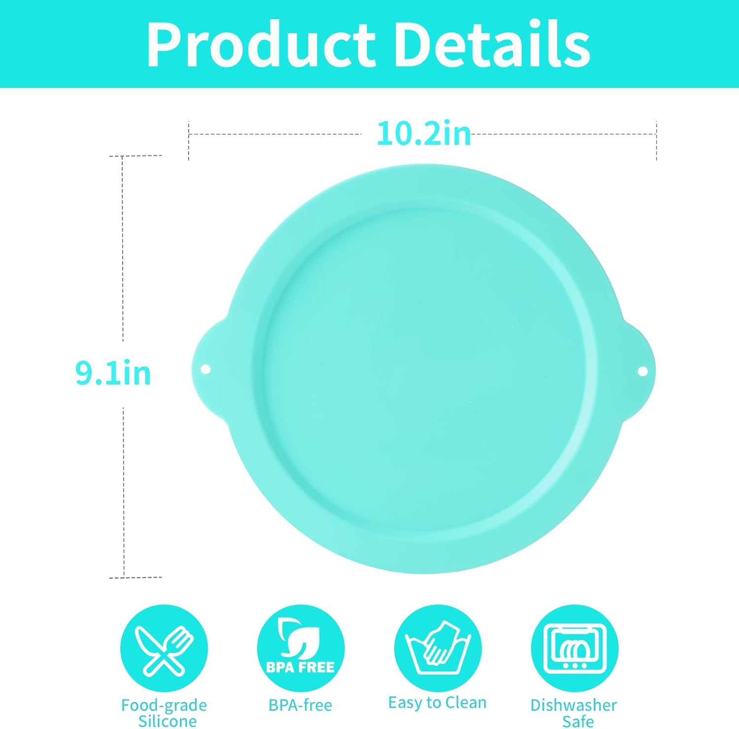 Silicone Lid Compatible with KitchenAid 2QT Ice Cream Mixing Bowl and 5QT Stainless Steel Bowl, Dishwasher Safe, Microwave Up to 200°C (392°F), Freezer Safe (Not Included) - Image 2