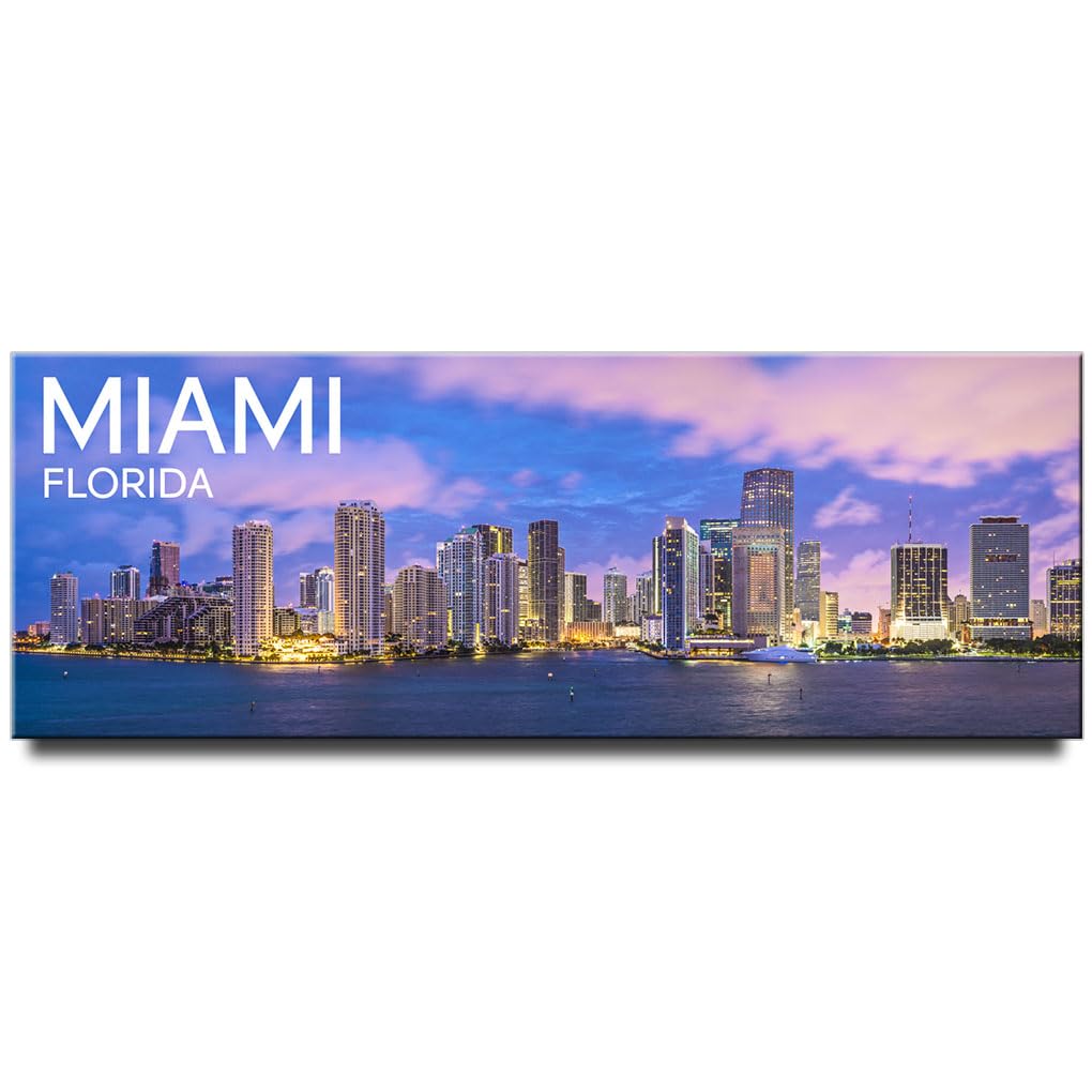 Generic Miami Panoramic Fridge Magnet Florida Travel Souvenir Biscayne Bay