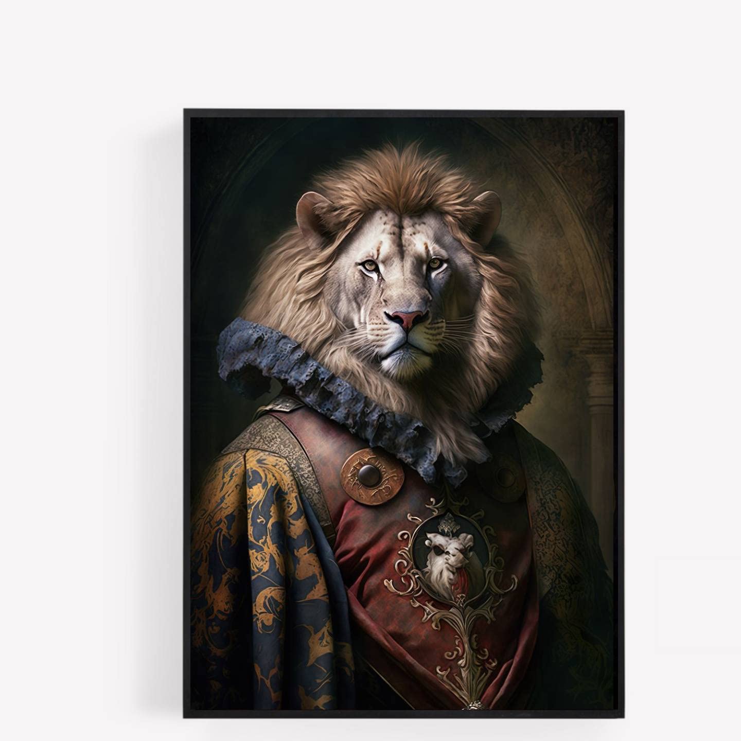Gfc Royal Lion Animal Print Picture Poster Vintage Style A4 Unframed Fancy Dress Victorian Stem Punk Wall Art Home Decor Decorating
