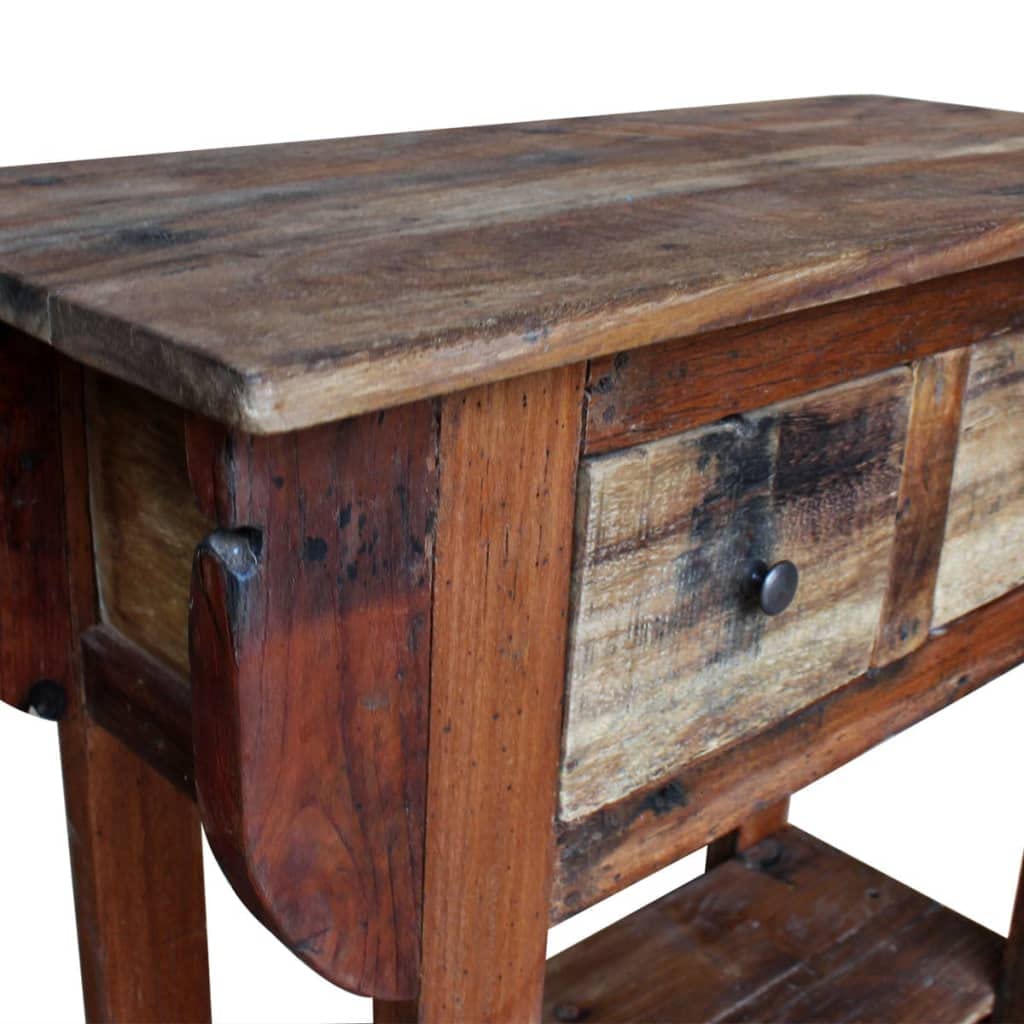 vidaXL Consolle in legno massiccio di recupero, 80 x 35 x 80 cm