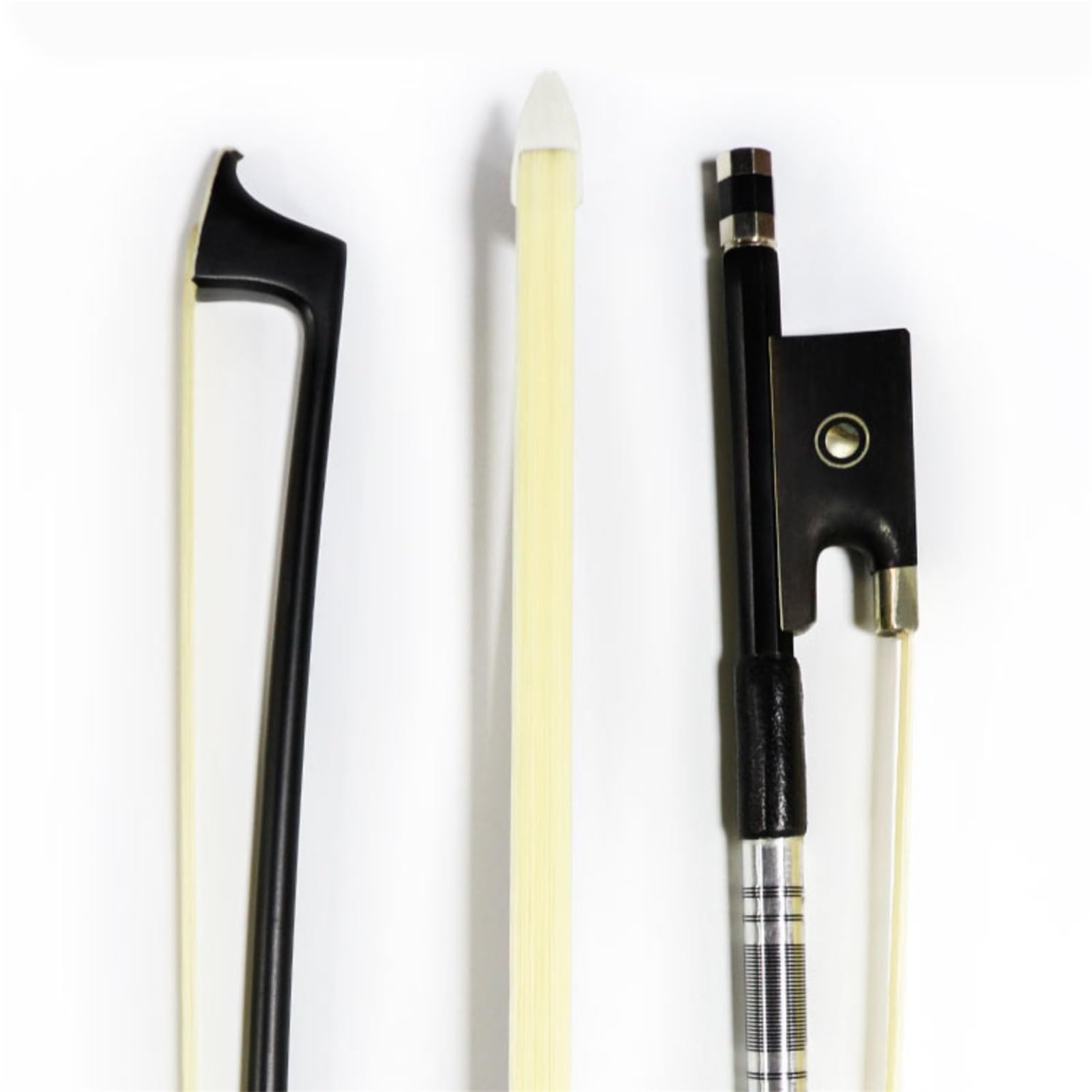 Arco Violín Profesional Arco de violín de fibra de carbono nivel de juego para adultos viola 4/4(1/2 carbon fiber all black)