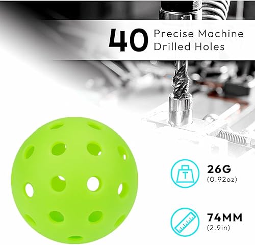 Miniatura 3 de LED Light up Pickleball Ball, Glow in The Dark PickleBalls Balls, 4 Pack Pickleball-Balls Meet USAPA Requirement, 40 Holes Durable inOutdoor Pickle