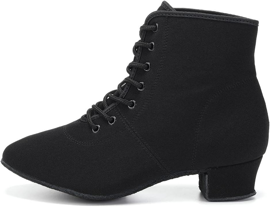 Women's Latin Dance Shoes Closed-Toe Standard Ballroom Salsa Party Practice Performance Dance Shoes,Model LHD-NJB