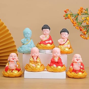 Amazon｜釈迦牟尼 仏像 太陽発電 中国の首振り 仏僧フィギュア 瞑想 禅