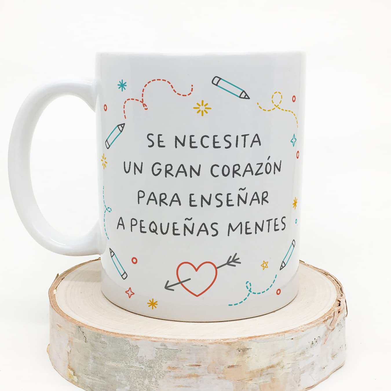MUGFFINS Tazas para PROFESOR - En Español - Pequeñas mentes - 11 oz / 330 ml - Regalo original y divertido