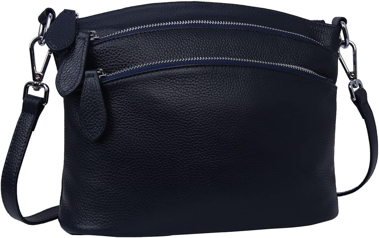 HESHE Leather Crossbody Bags Purses for Women Small Functional Multi Pocket Cross Body Purses Shoulder Satchel Handbags - Image 4