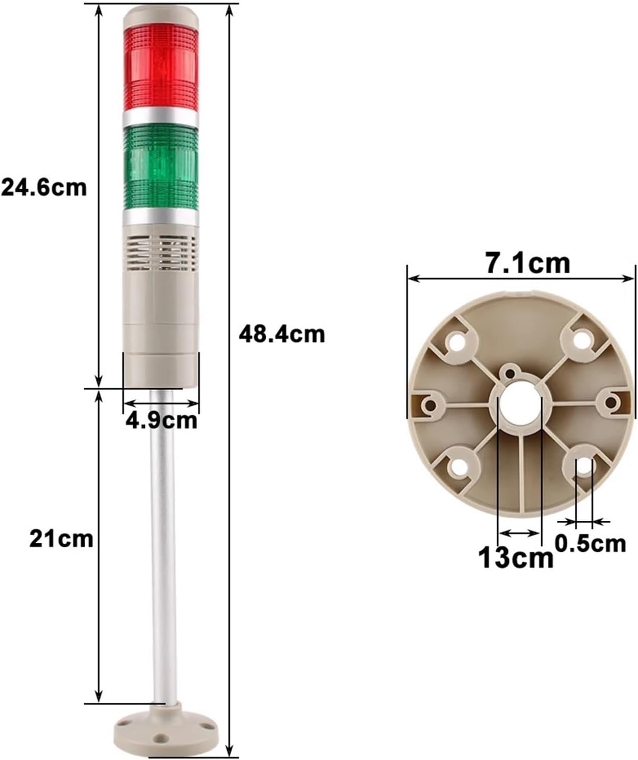 LGP-205 2 Layers Buzzer Industrial Tower Signal Warning Stack Light LGP-505 LED Red Green Yellow Indicator lamp IP30 for Machine(Dark Grey,DC 24V)