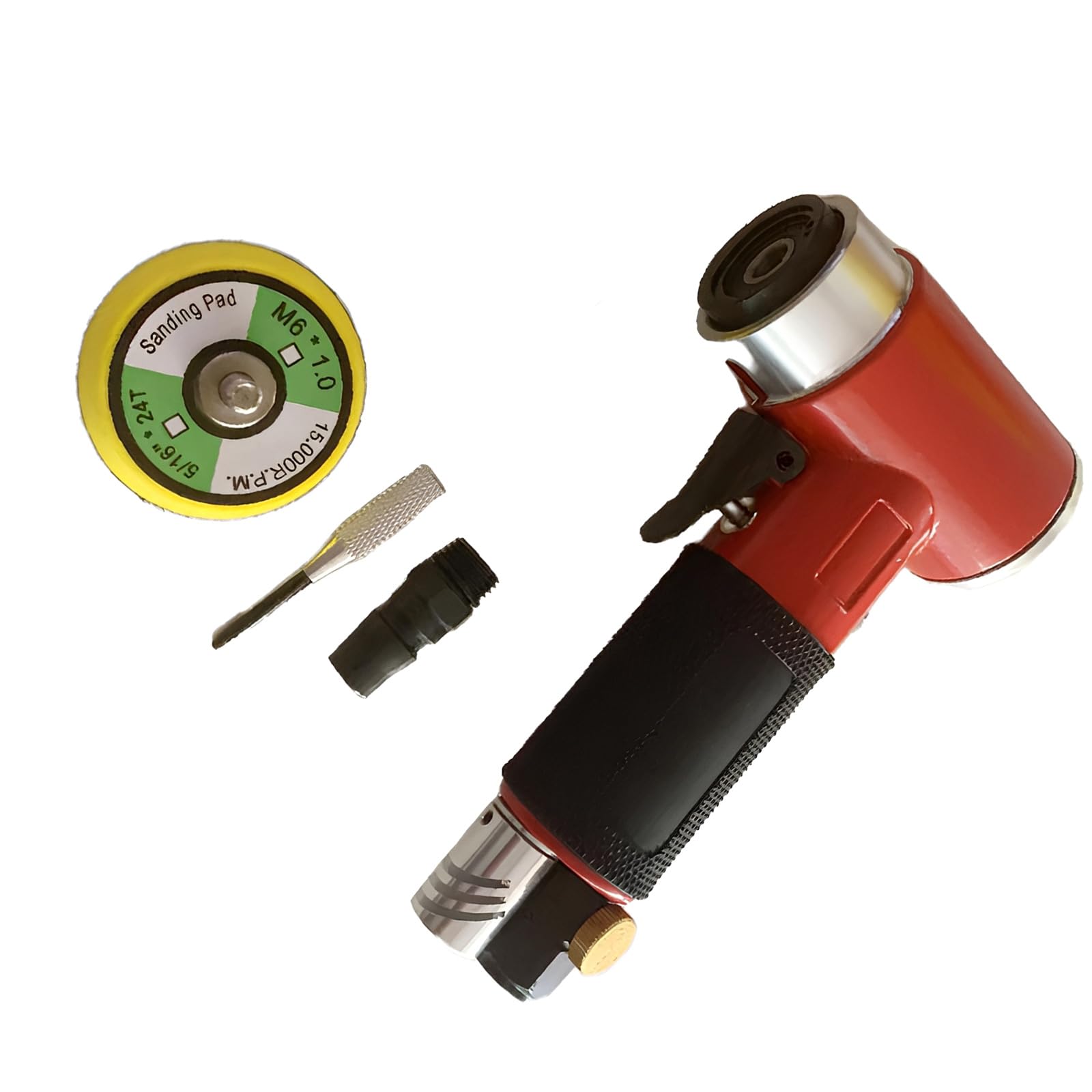 Zbiianxer Red Eccentric Machin Multifunctional Pneumatic Grinding Tool Low Noise Sander For Operations In Confined Workspaces Sander