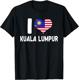 I Love Malaysia Flag Heart Design Malaysian Pride Souvenir T-Shirt
