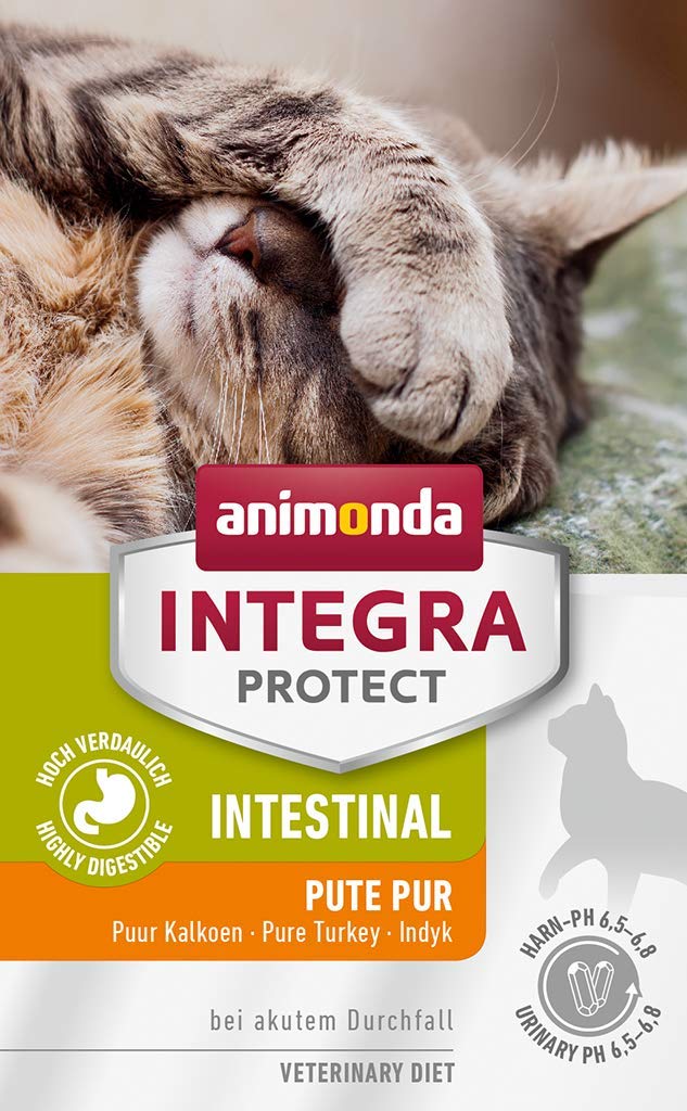 animonda INTEGRA PROTECT Intestinal Pur indyk (6 x 100 g), dietetyczna karma dla kotów w przypadku biegunki i wymiotów, karma dla kotów z indykiem i ryżem, łatwo przyswajalna mokra karma dla kotów