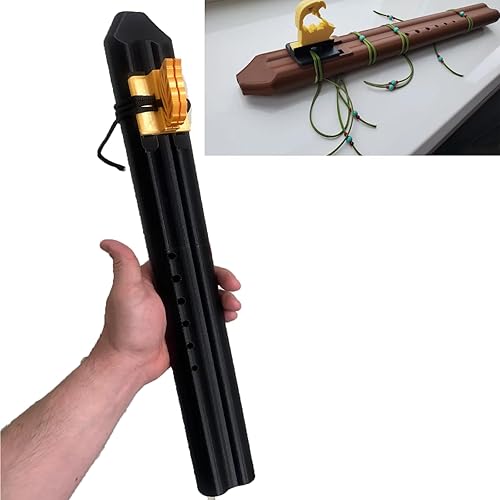 3D Printed Double Flute - Native American Style Dual Chamber Style in F# Pentatonic Scale, Easy to Play Musical Instrument for Beginners & Professionals, Unique Two-Hole Design for Harmonic Sounds