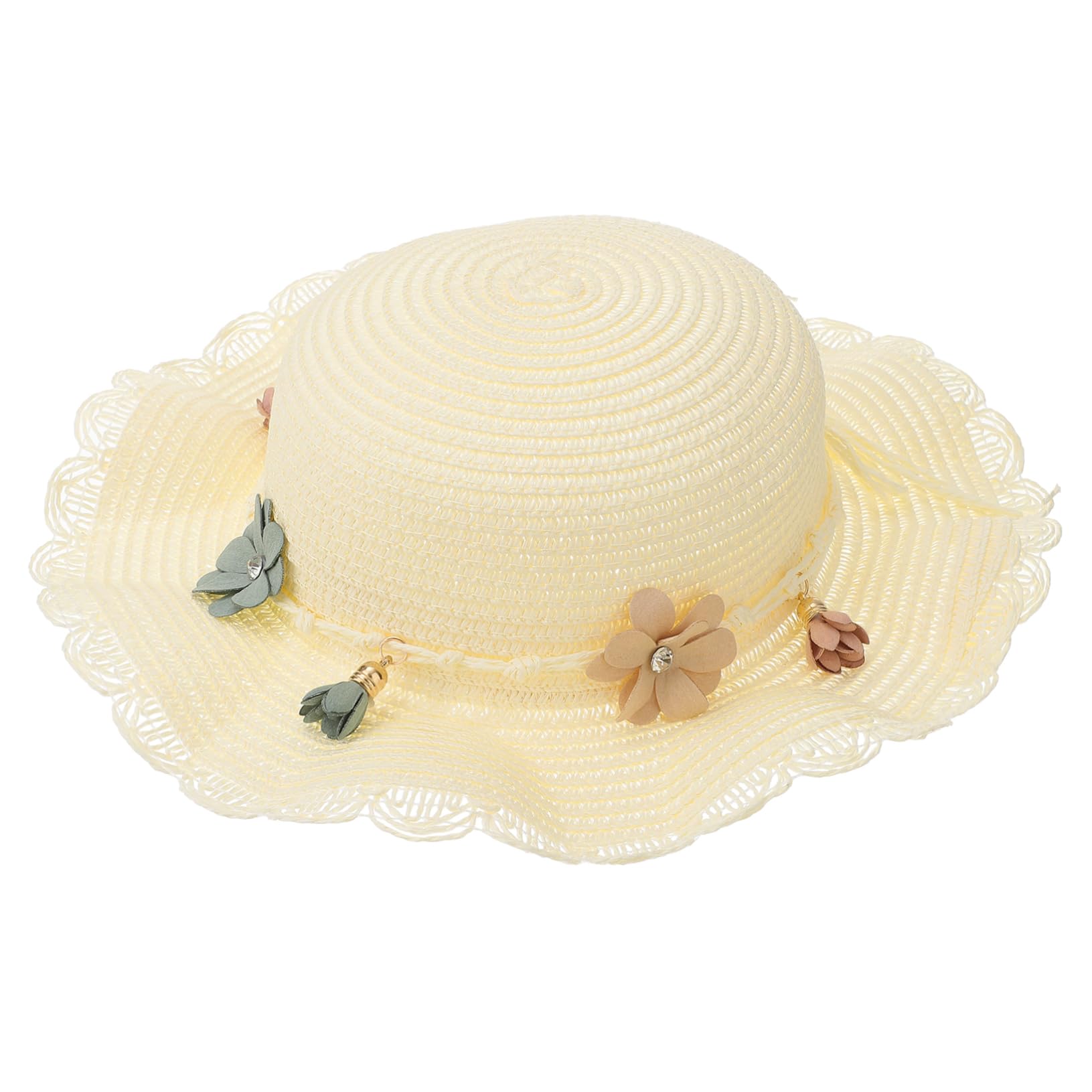 YSJNHX 1 Sombrero de Sol de ala Ancha para niños y niñas, Sombrero de Playa Transpirable, diseño Flexible, UV, Adecuado para Circunferencia de la Cabeza, Amarillo Claro