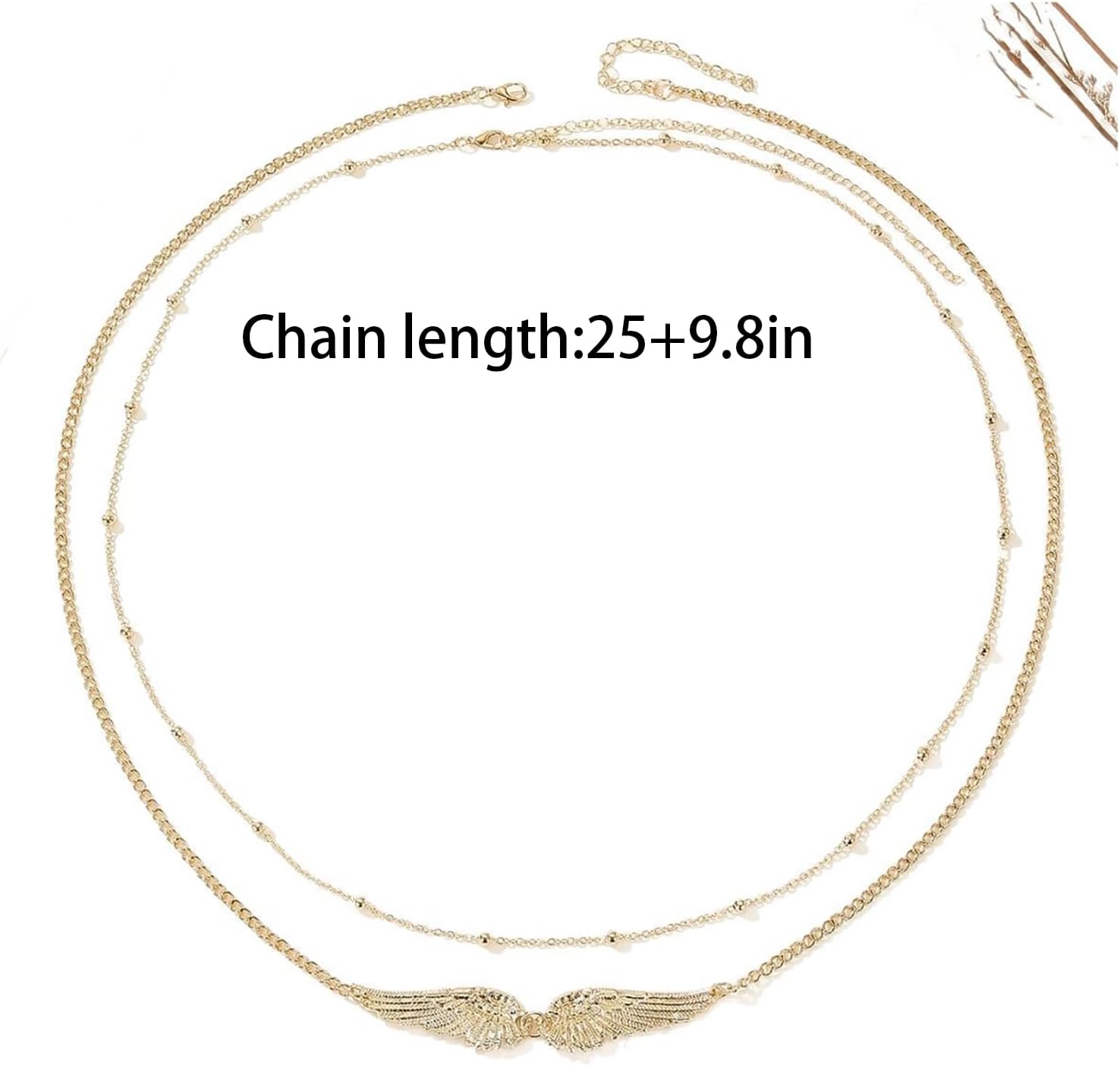 Gold Plated Waist Chains for Women Angel Wings Layered Belly Chain Body Chain for Women