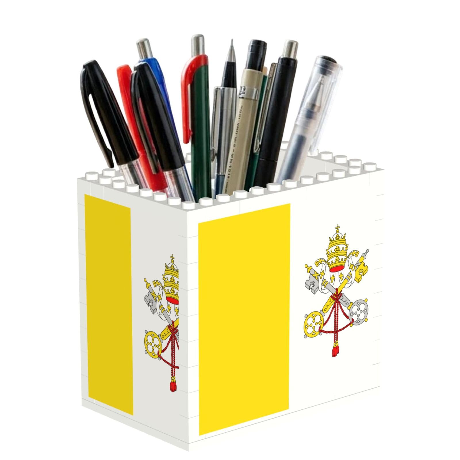 SXZVVBN Vatican flag Building Block Desk Tidy ABS Organiser