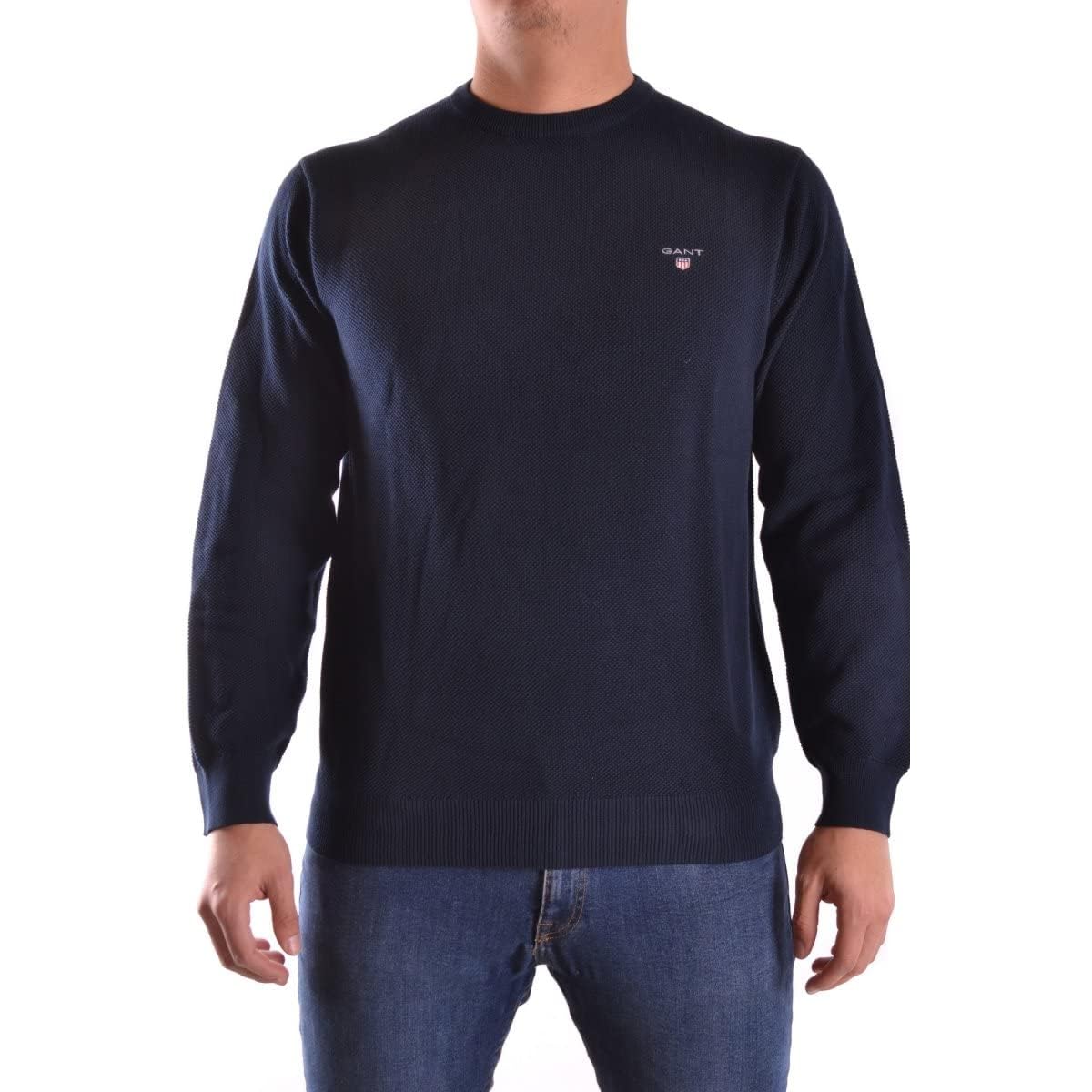Gant Men's  Navy Cotton Pique Jumper in Size L, BrandAlley