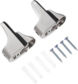Angoily 2pcs Partition Shelf Clamps Glass Shelf Support Wall Mounted Glass Shelf Support Glass Door Clamp Glass Shelves Wall Mounted Shelves Adjustable Shelving Glass Shelf Brackets Silver