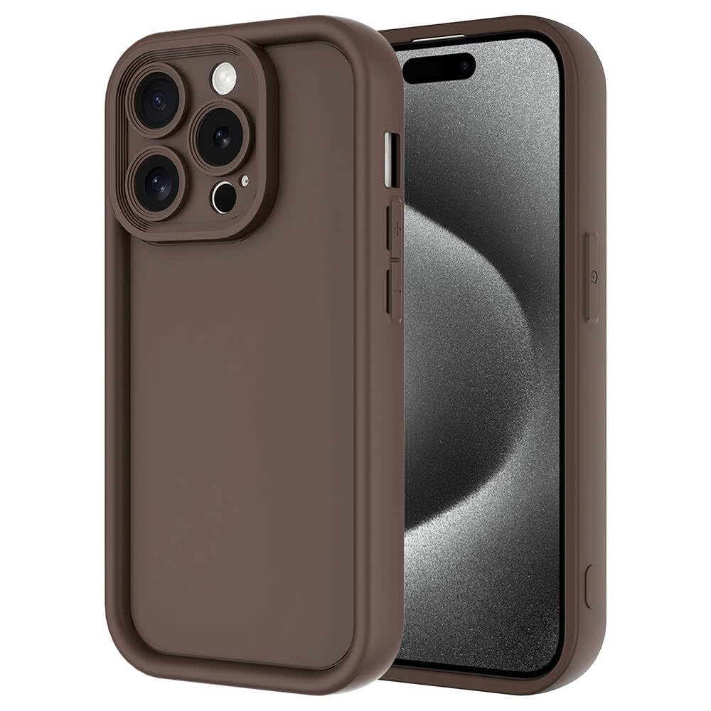 Zore Apple için uyumlu iPhone 15 Pro Max Kılıf Kamera Korumalı Zore Ananas Kapak Kahverengi