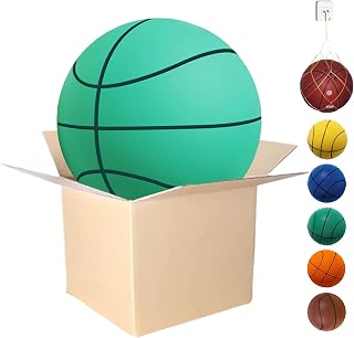 A Silent Basketball Dribbling Indoor - Airless Foam Quiet Basketball Ball, Noiseless Dribble Up Basketball Size 3 5 7 29.5", Soundless Soft Evolution Basketball Game Indoor