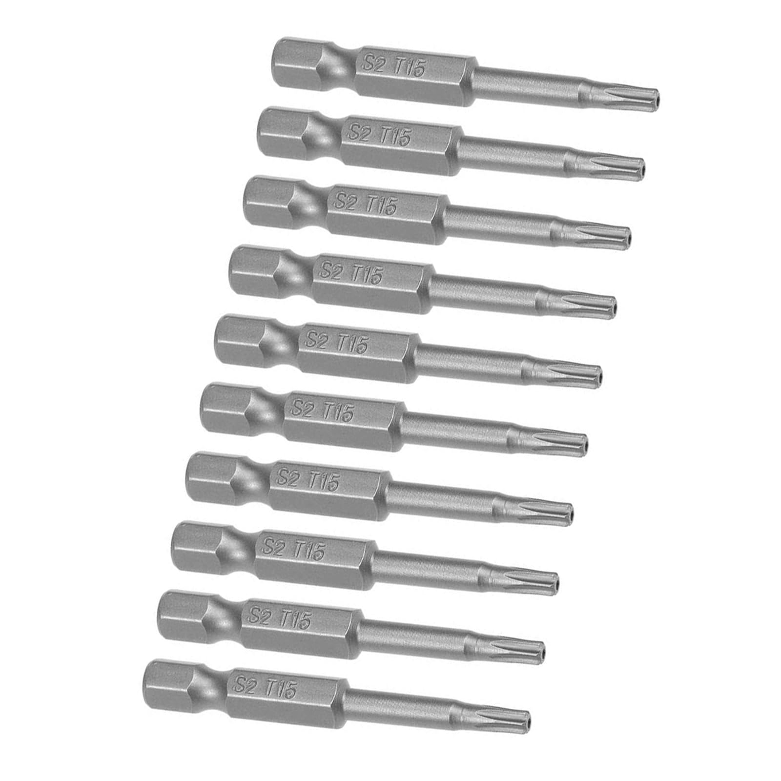 MACHSWON 10 Pcs T15 Magnetic Torx Screwdriver Bits, 1/4 Inch Hex Shank 2-inch Length S2 Security Tamper Proof Screw Driver Kit Tools