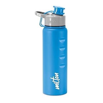 MILTON Gripper 750 Stainless Steel Water Bottle, 750 ml, Blue | Leak Proof | Easy Grip | Light Weight | Easy to Carry - image, photos
