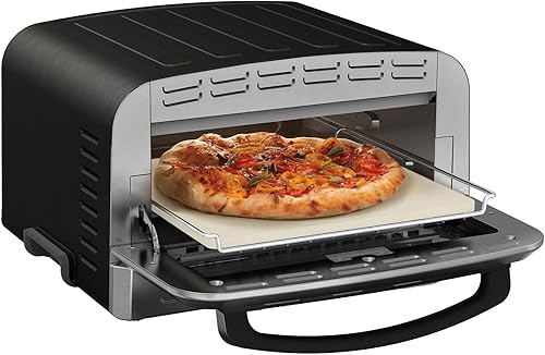 Miniatura 3 de Cuisinart CPZ-120BKS - Horno de pizza portátil para interiores, paquete de acero inoxidable negro con paquete de protección mejorada CPS de 2 años