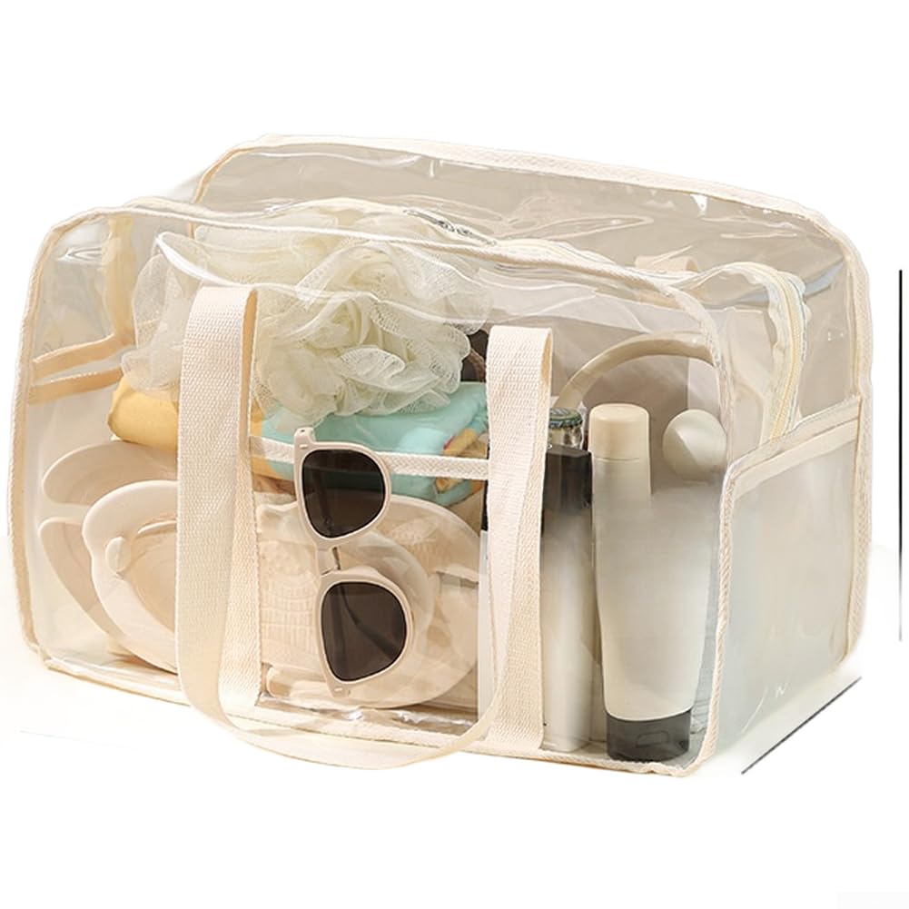 para bolso Cosmético PVC Transparente Espacioso para Viaje (A)