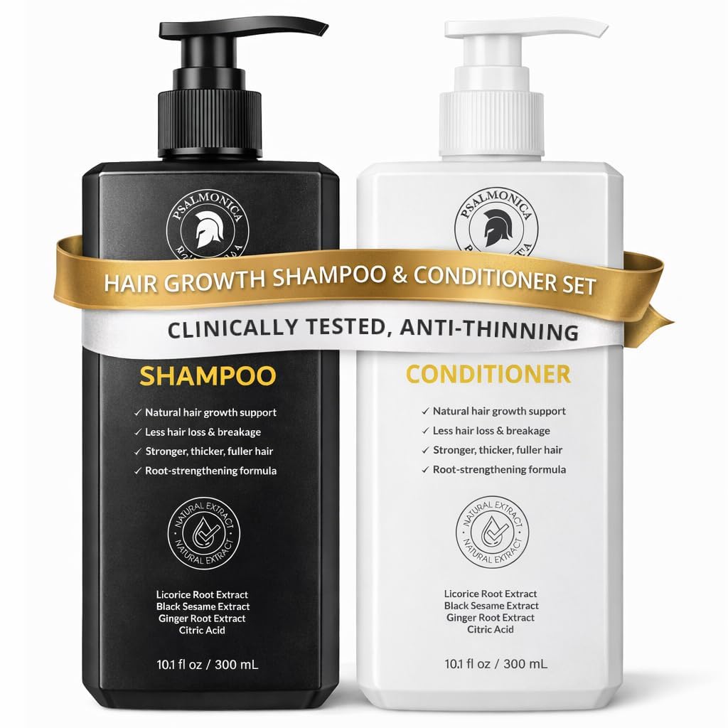 Hair Growth Shampoo and Conditioner Set: Sulfate Free Hair Growth Root Activator Thickening Shampoo for Hair Loss and Thinning Hair - Hair Loss RegrowthTreatments for Women Men 10.1 Fl Oz (Pack of 2) Shampoo and Conditioner