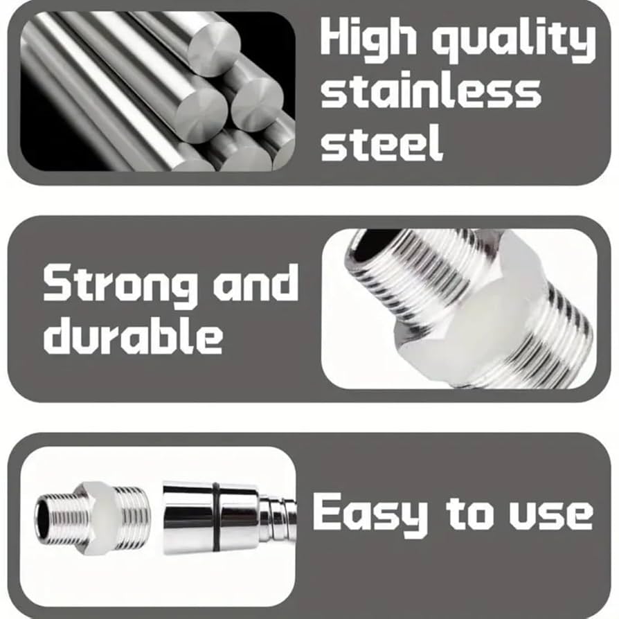 2 Pcs Shower Adapter, Shower Hose Connector, Shower Head Extension