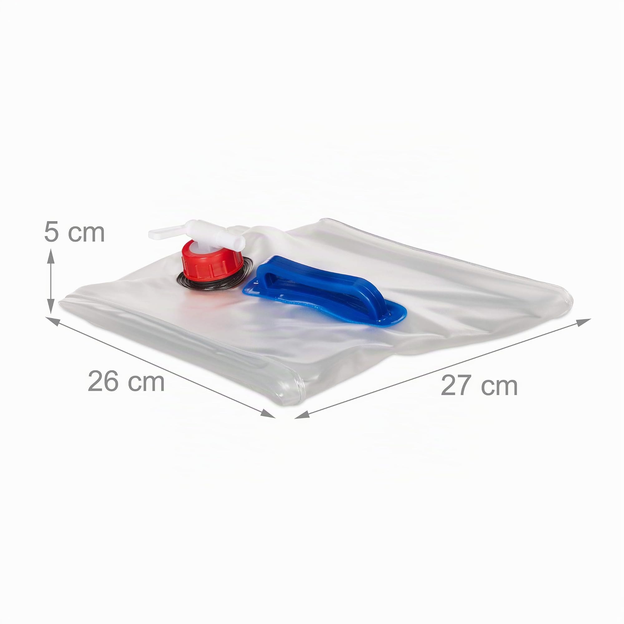 Relaxdays Bidons d’Eau en Lot de 8, 20 L, Pliant, Robinet, poignées, jerrycan, Plastique sans BPA, Transparent | Poignées, bidon de camping, plastique sans BPA
