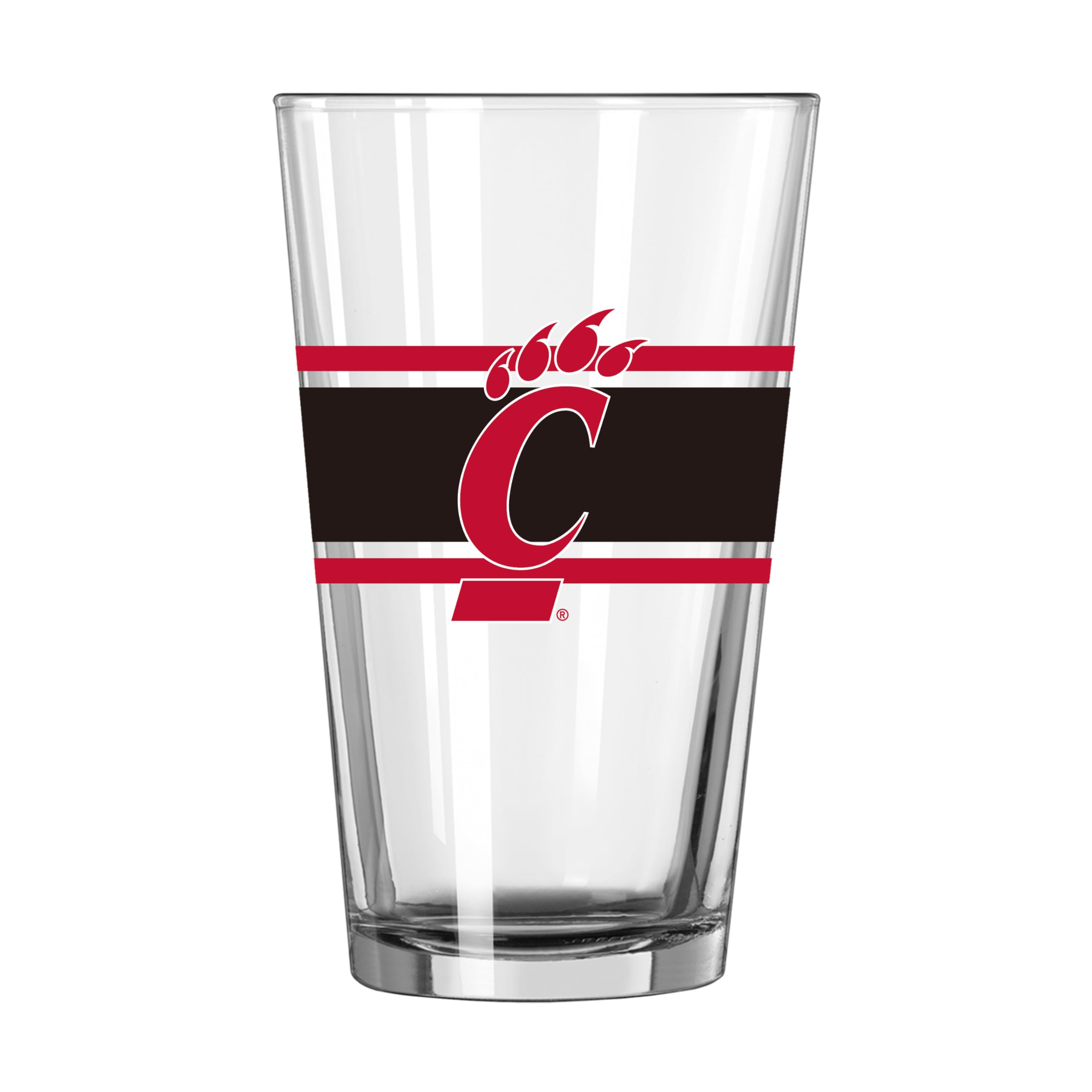 Logo Brands NCAA 16 oz Pint Glass - Durable Glass With Bold Team Color– Chip-Resistant Rim Drinkware For Fans, Tailgates, Home Bars &amp; Everyday Use