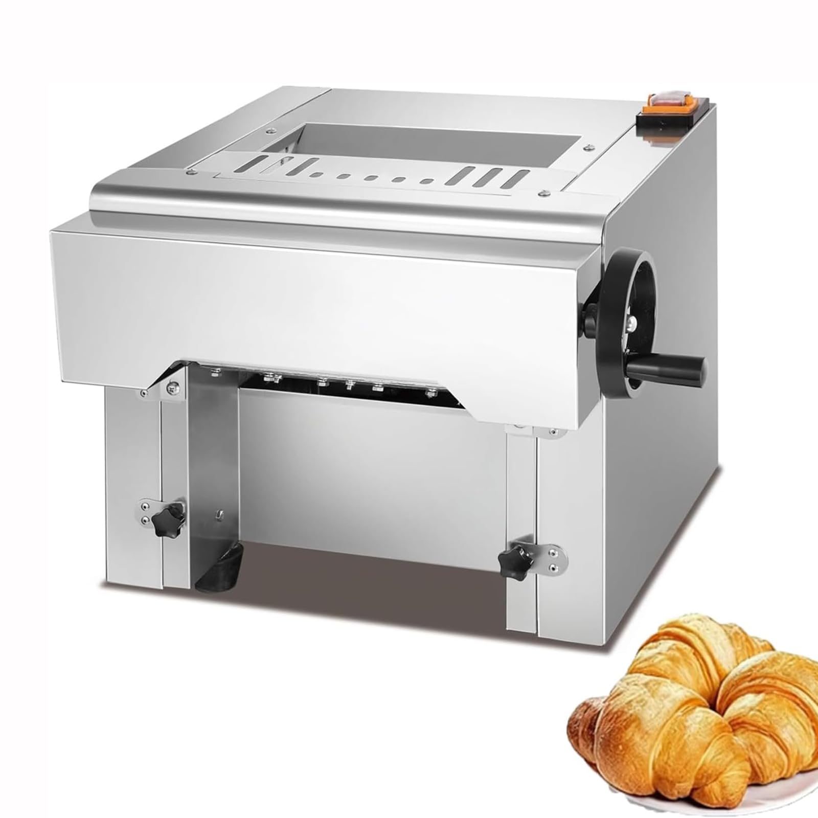 YXZQLOZ Commercial Electric Dough Sheeter, 2.2 kW, Adjustable Thickness 1-20mm for Pizza, Croissants, Puff Pastry for Bakeries & Pizzerias