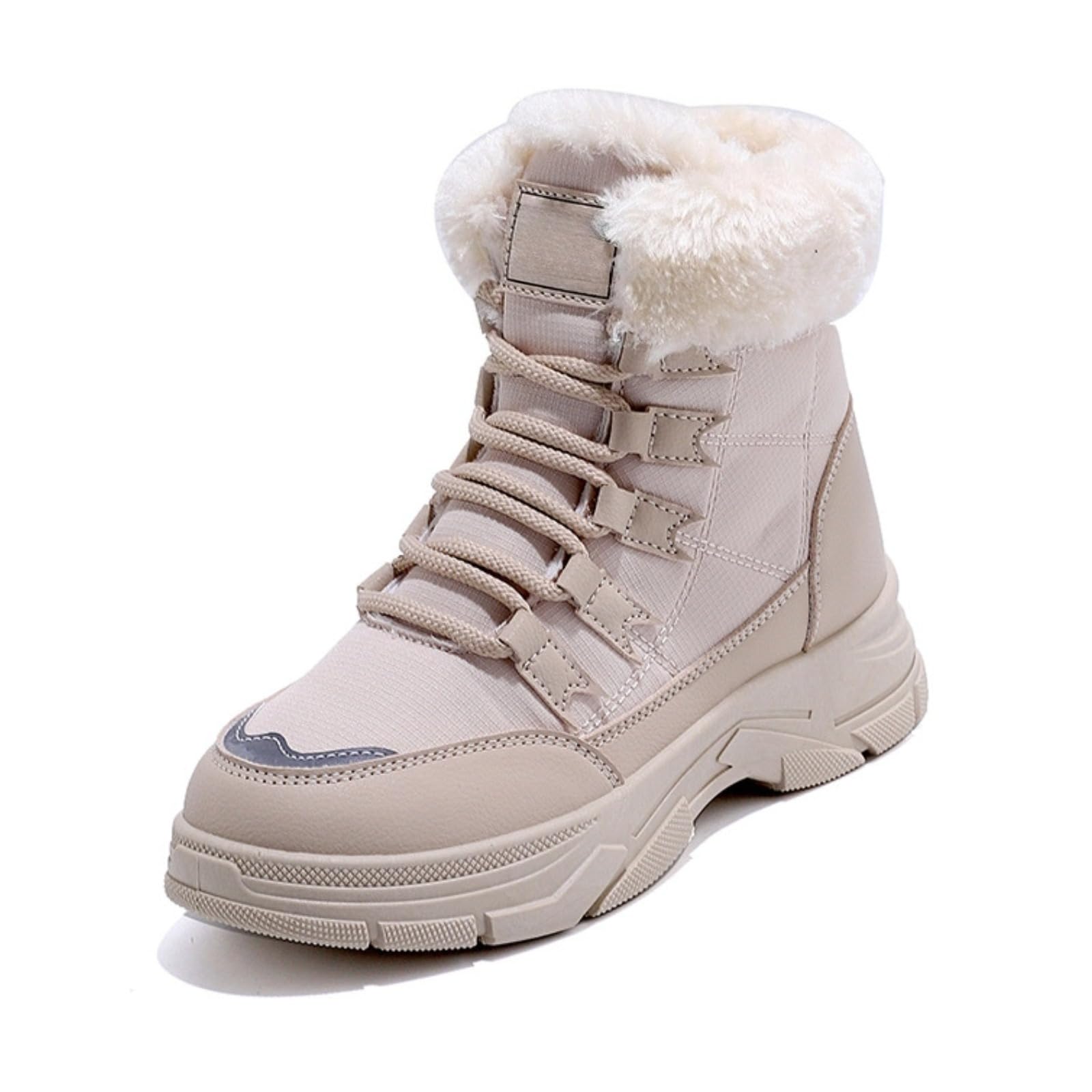 Womens Winter Snow Boots Lightweight Warm Plush Fleece Lined Platform Walking Winter Shoes