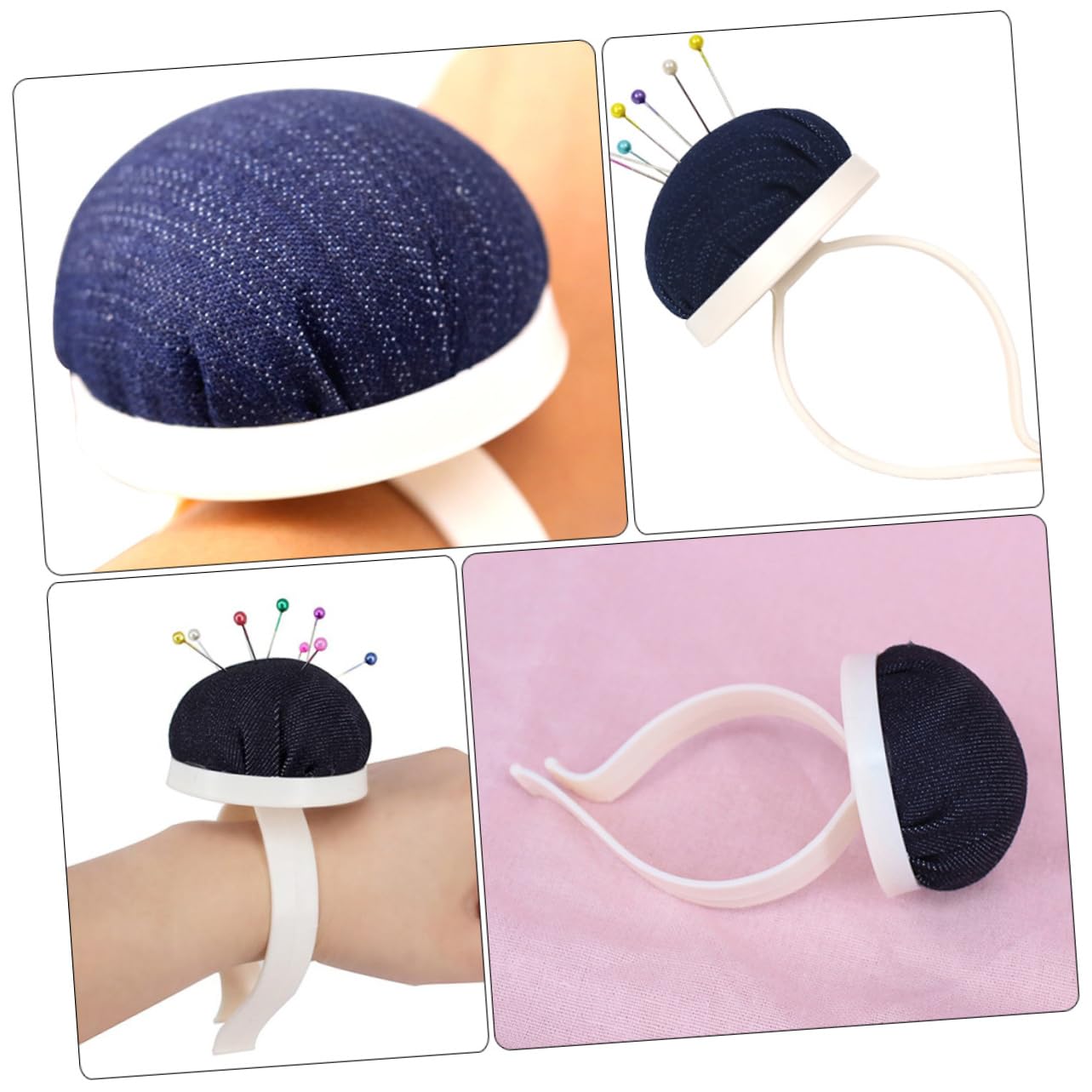 STOBOK 3 Sätze Handgelenk-pin-Tasche Machen Nadelkissen Nähen Basteln Stifte Sticken Zubehör Stickzubehör Uhrenarmbänder Nadelhalter Nähen Quiltnadelhalter Zum Nähen Polyester 4 Stück * 3
