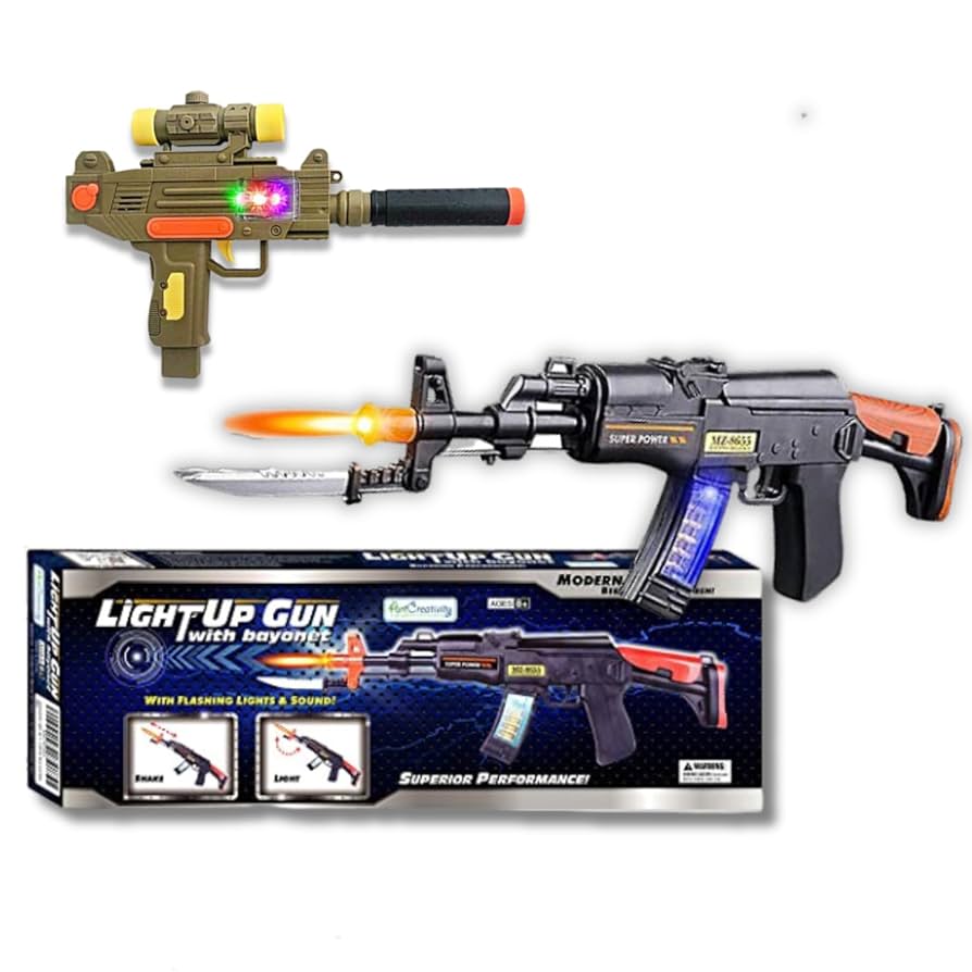 Amazon.com: ArtCreativity Ametralladora de juguete iluminada