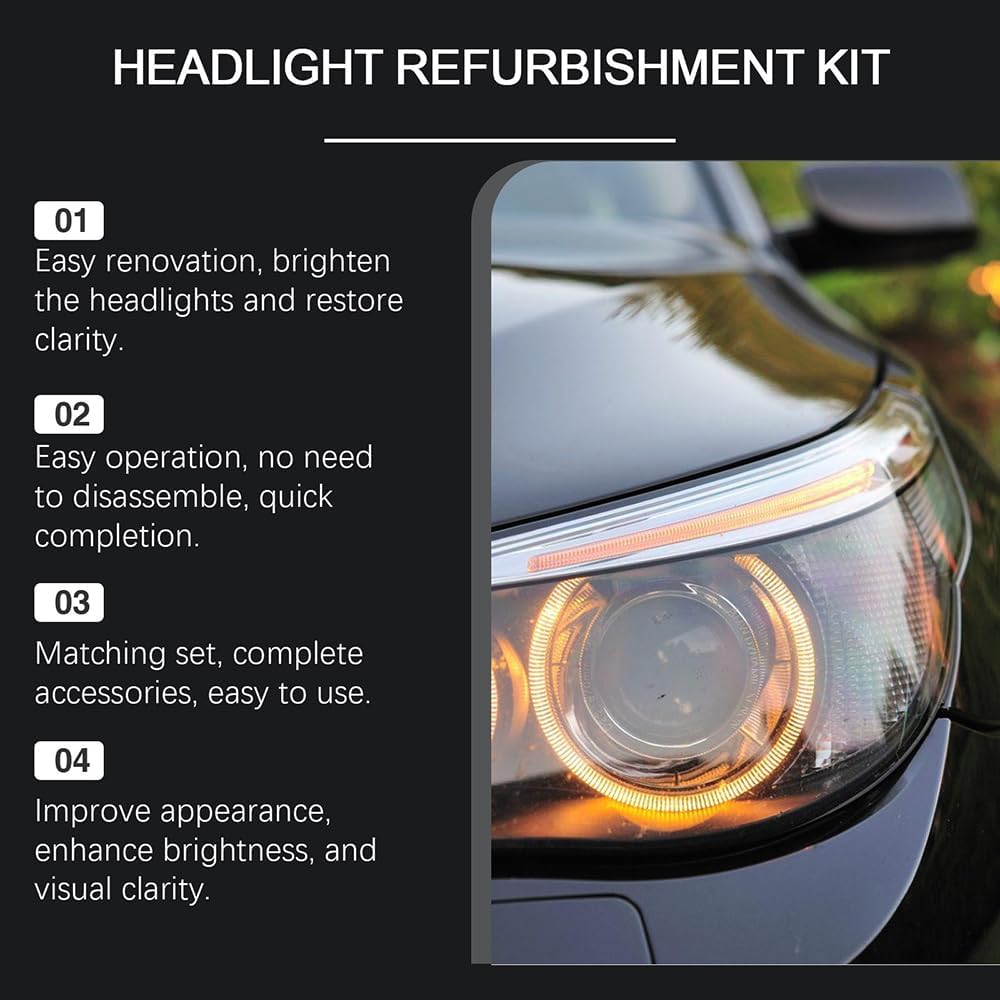 Ogas Headlight Restoration Spray Kit - Cleans & Restores Foggy, Yellow Headlights On Cars, Trucks, SUVs