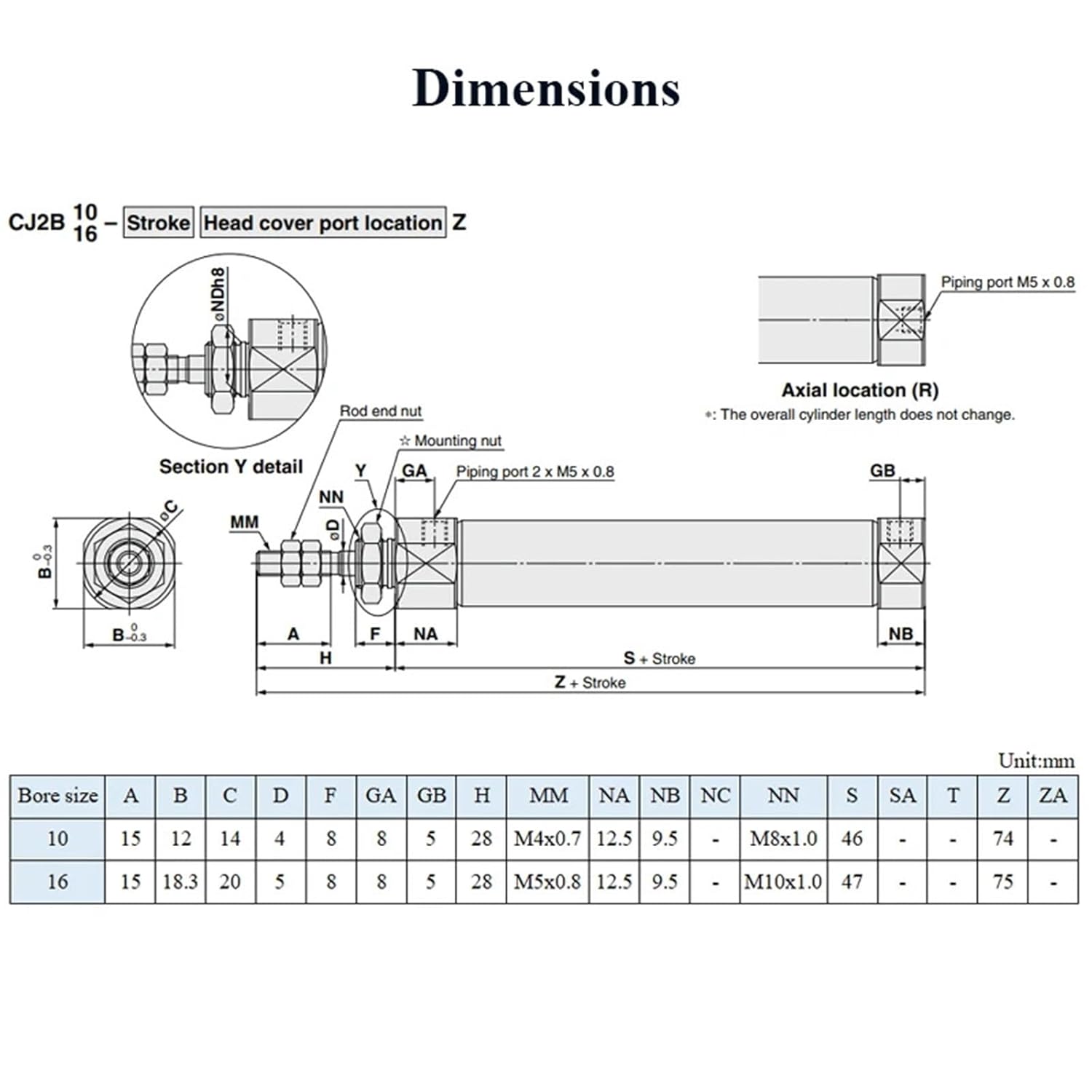 Pneumatic Air Cylinder Stainless Steel CDJ2B10 CDJ2B16 Mini Double Acting Single Rod Bore 10mm 16mm Stroke 5~150mm with Magnetic(35mm Stroke,Bore 10mm)