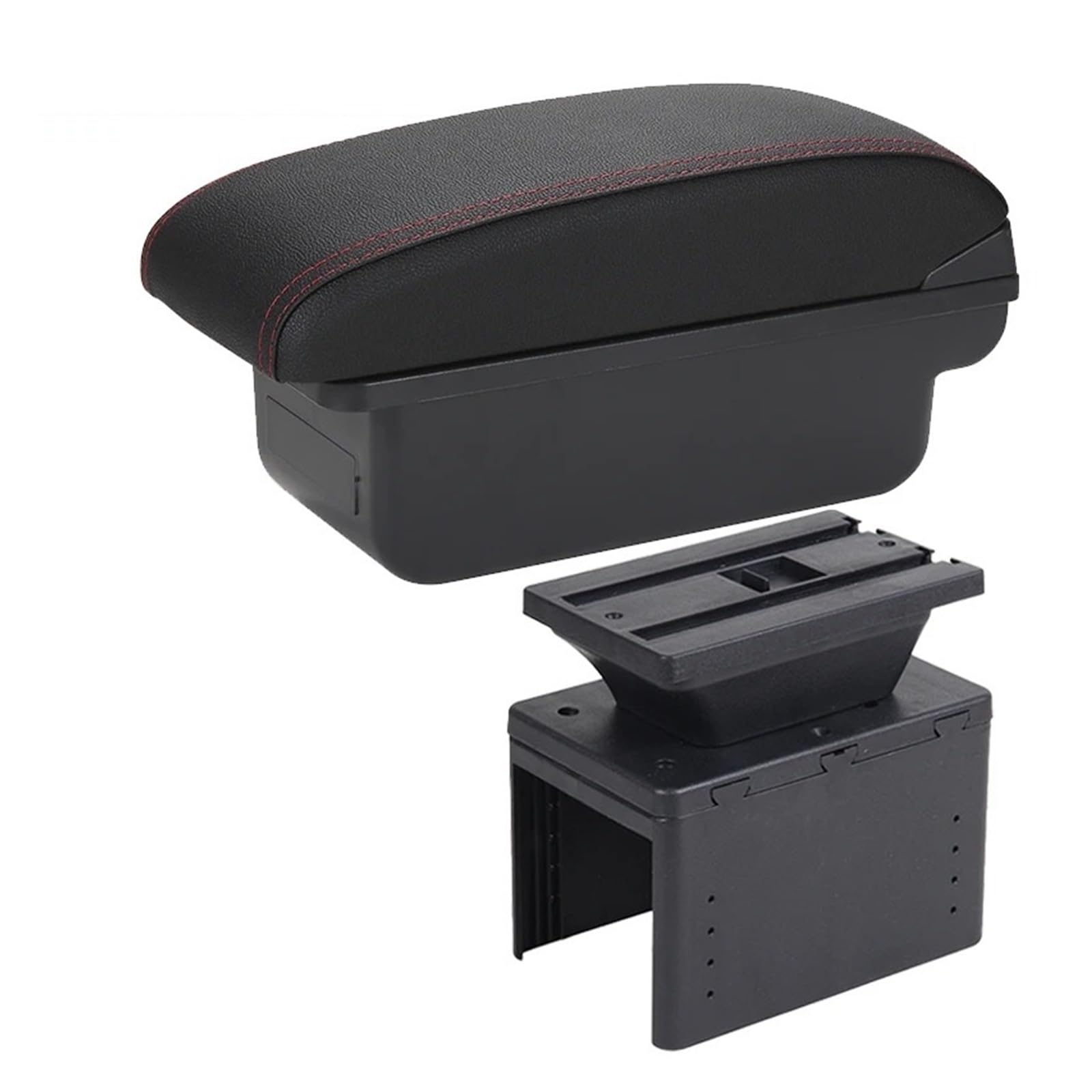 Ggwqoops Car Armrests Universal Car Armrest Model Box Accessories Storage Modification Retrofit Parts Relieve Fatigue Armrest Box(C1 Black red No USB)
