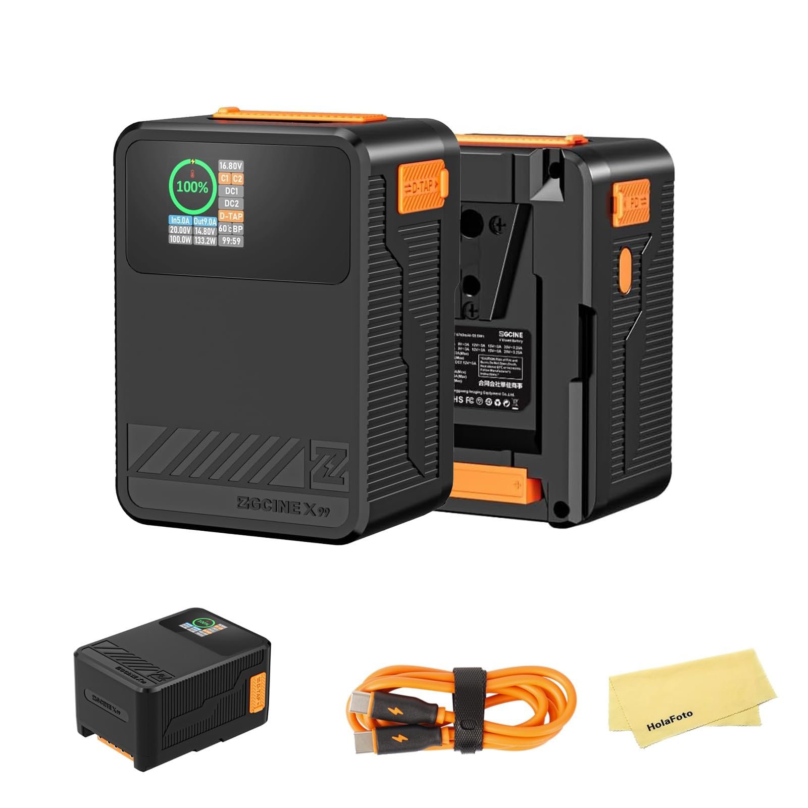 99Wh Mini V-Mount Battery, 6700mAh 14.8V Support 65W PD USB-C Fast - View #7