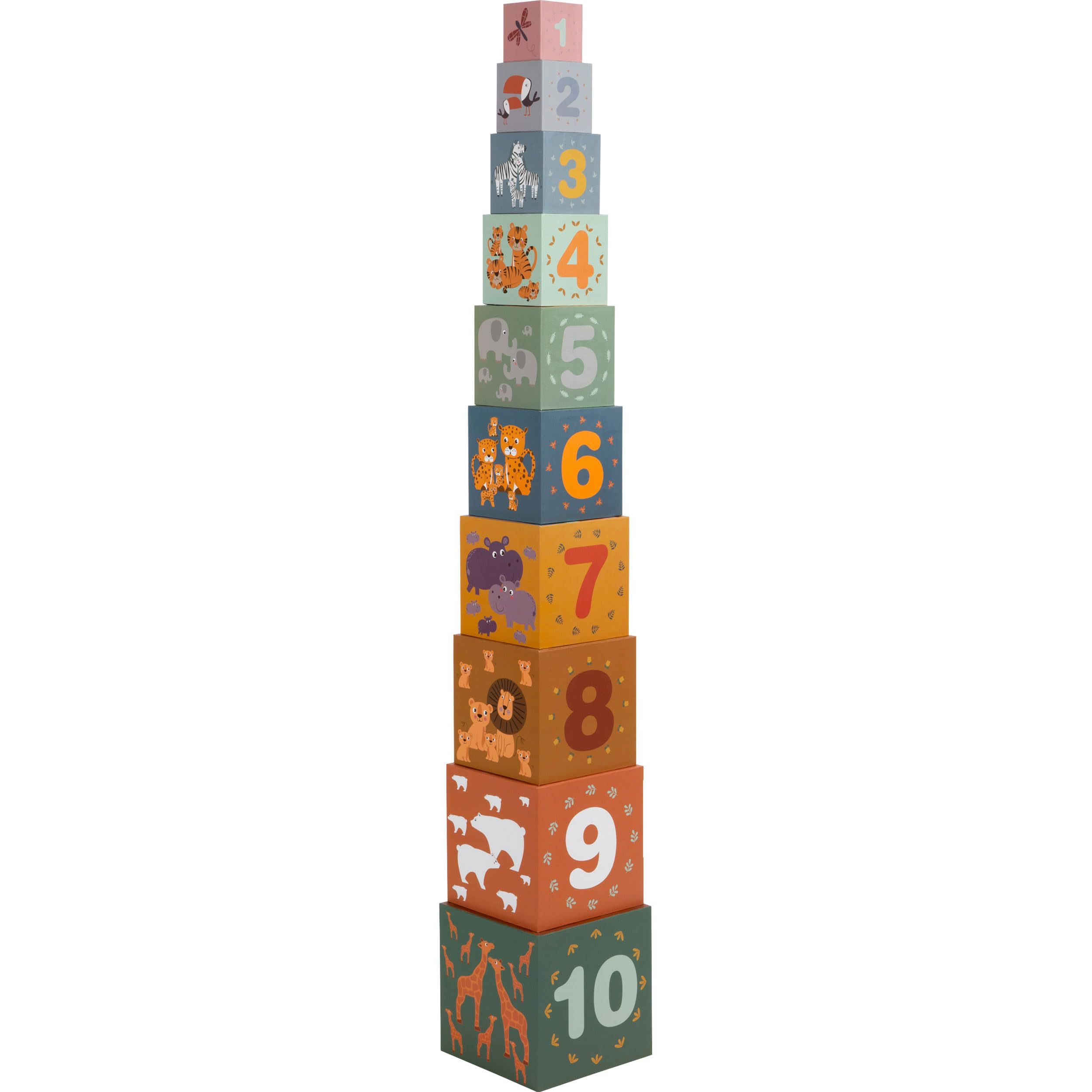 small foot Stacking Cube "Safari", Motor Skills Toy, Sorting Game for Learning to Count, for Children from 12 Months, 11957-image-16